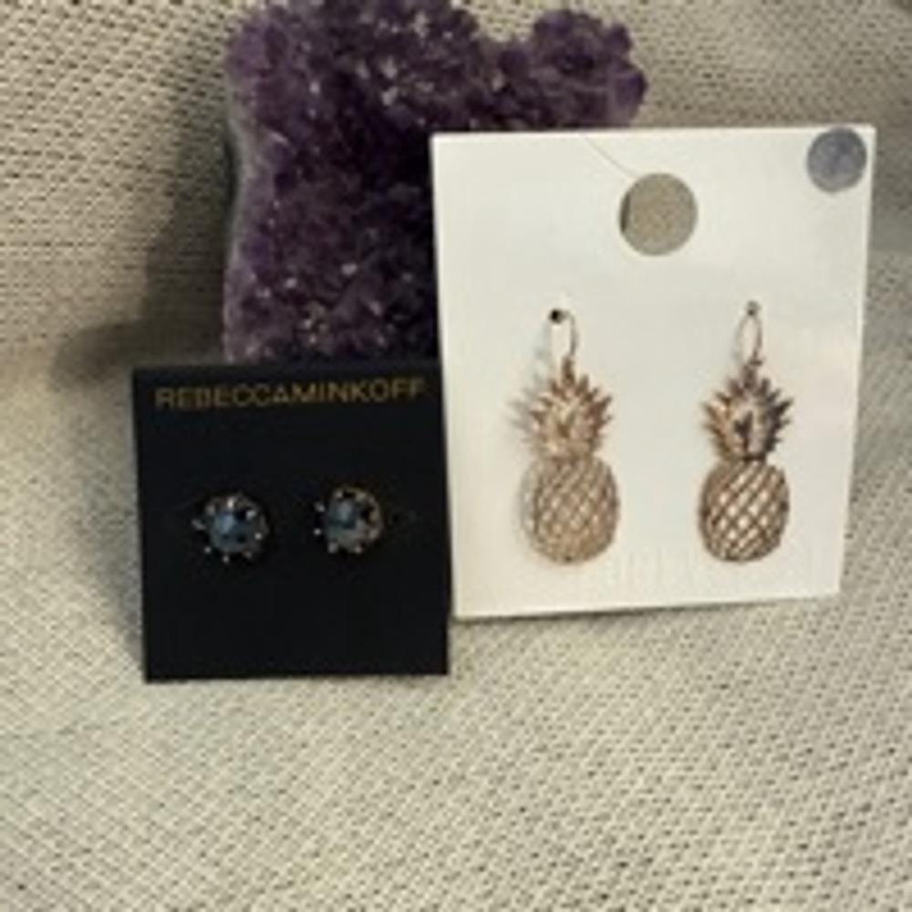Rebecca Minkoff studs and pineapple pair: two for one